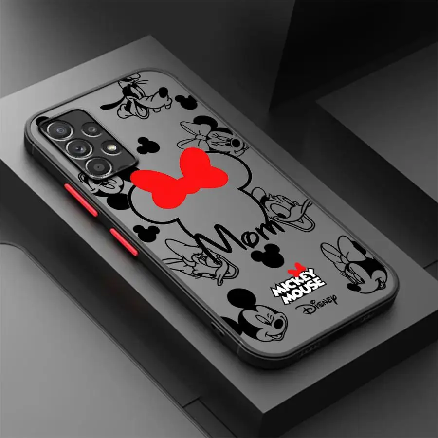 Case for Samsung Galaxy A54 A52 A14 A53 A34 A13 A12 A15 A16 A32 A21s A23 A51 A33 Phone Cover Disney Mickey Minnie Logo Fashion