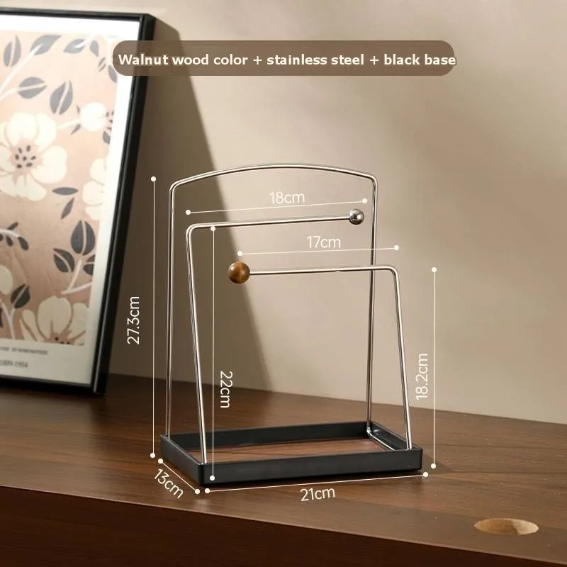 

CYCLI-Walnut Wood Color Jewelry Stainless Steel Entryway Organizer Tray-Key Holder For Jewels