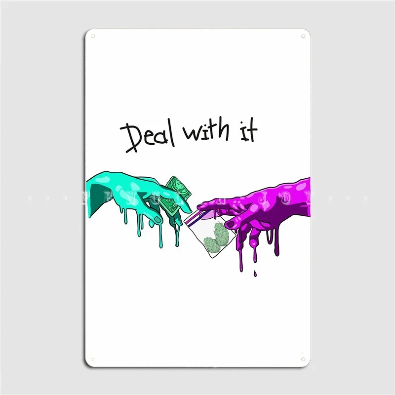 Greek Weeds Deal With It Poster Metal Plaque Pub Wall Decor Pub Garage Create Tin Sign Poster