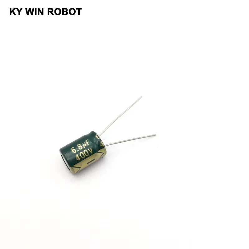 10 Buah 400V 6.8UF 10X13Mm 105C Radial Kapasitor Elektrolit Resistansi Rendah Frekuensi Tinggi 6.8UF 400V