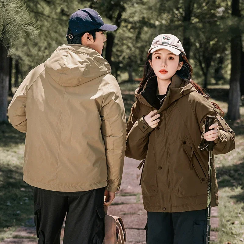 

Winter Couples Jacket New Women Loose Casual Cotton-padded Men Handsome Warm Coat Outwear Outdoor Windproof Parka Overcoat