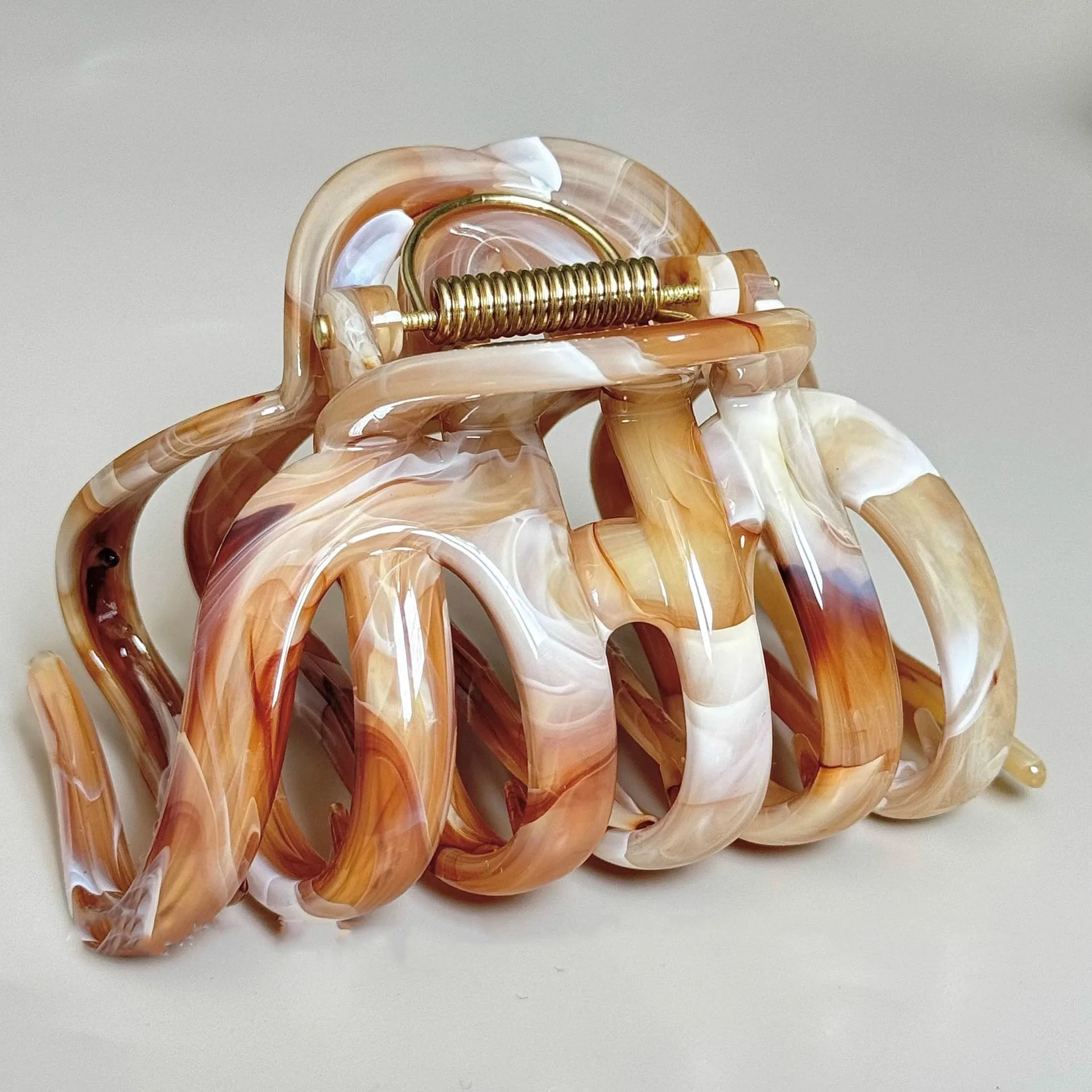 Pince à cheveux pour femme, grande taille, large, douce, mignonne, fantaisie, amusante, polyvalente, style « Desert », « Pumpkin » et « Shark Clip »