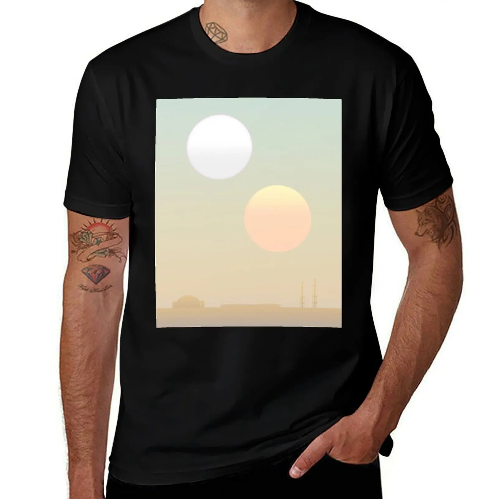 

two suns T-Shirt cotton t shirt man man tshirt