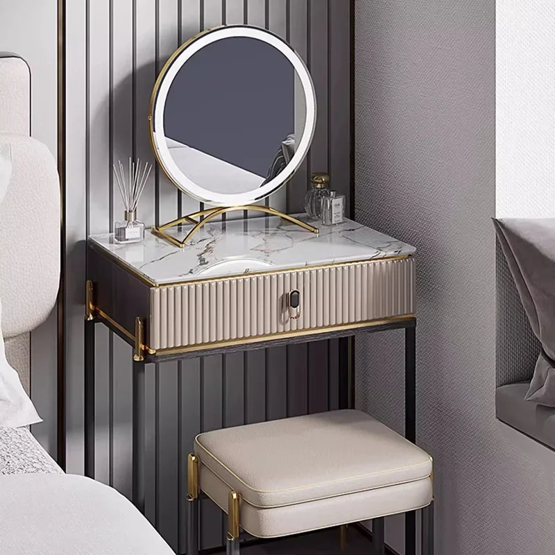 غرفة نوم فاخرة الحديثة الغرور الجدول خزانة أدراج مرآة لوضع مساحيق التجميل منضدة الزينة مكتب كرسي مستحضرات التجميل Vestidores أثاث المنزل