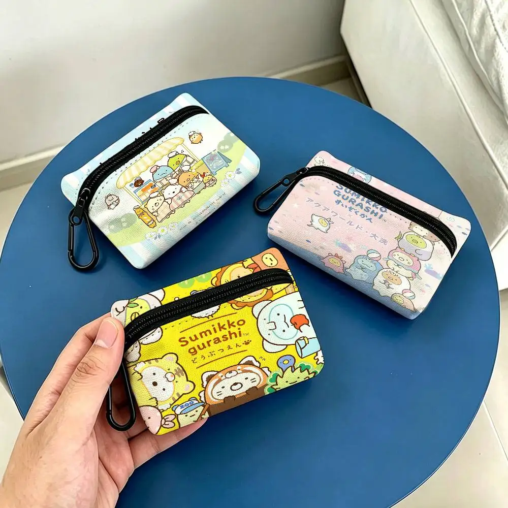 Cartoon S-Sumikko Kawaii G-Gurashi Wear-Resistant Oxford Cloth Coin Purse Portable Backpack Hanging Card Storage Bag