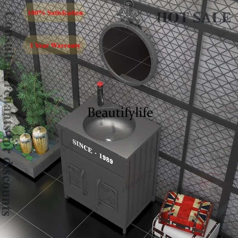 D1089 Industrial Style Creative Bar Integrated Retro Container Restaurant Bathroom Wash Table Color Wash Sink