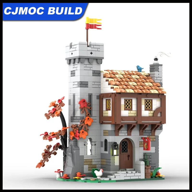 

MOC 867 шт. новая модель здания средневековая гвардия Inn DIY креативные развивающие детские строительные блоки подарок