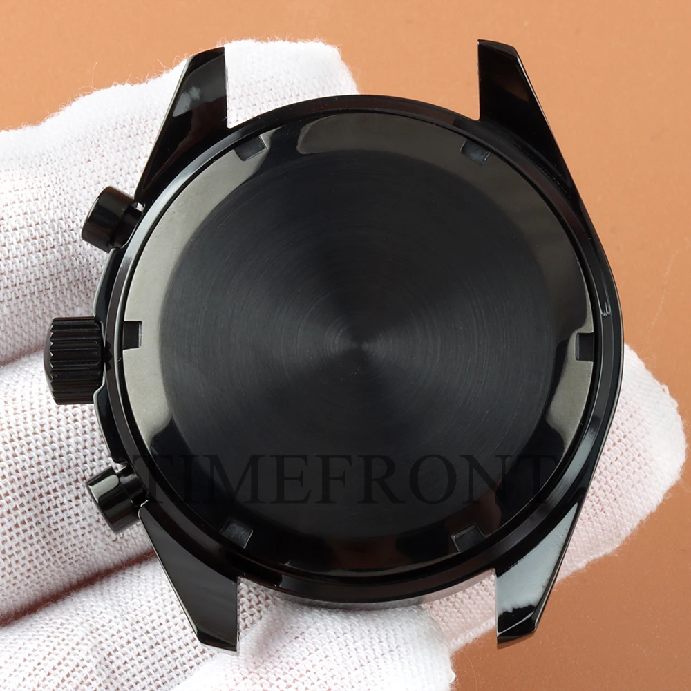 40MM Black Bezel Watch Case High End Solid Steel For Speed Master Chronograph VK63 VK6 Movement Accessories 32.5 Dial Waterproof