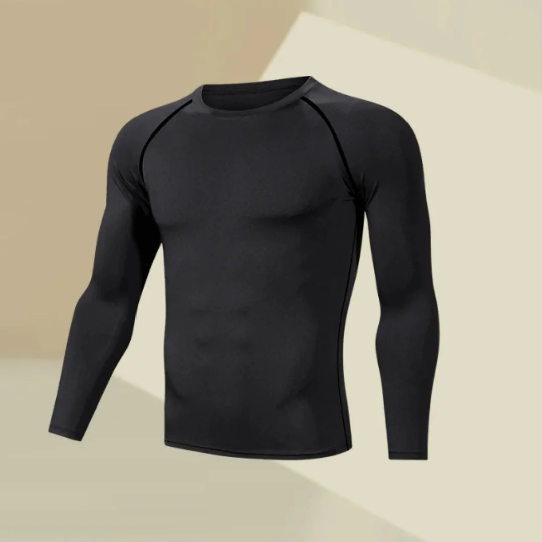 قميص رياضي بأكمام طويلة سريع الجفاف للرجال، ملابس ضيقة مريحة لليوجا الرياضية، تدريب كرة القدم، كرة السلة