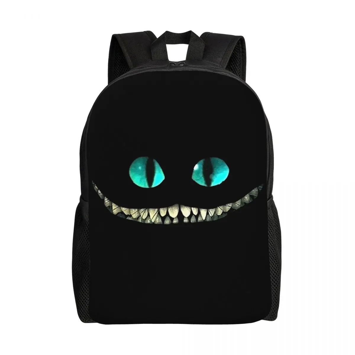 Zaini personalizzati Cheshire Cat Face per ragazzi Alice nel paese delle meraviglie School College borse da viaggio uomo donna Bookbag adatto a