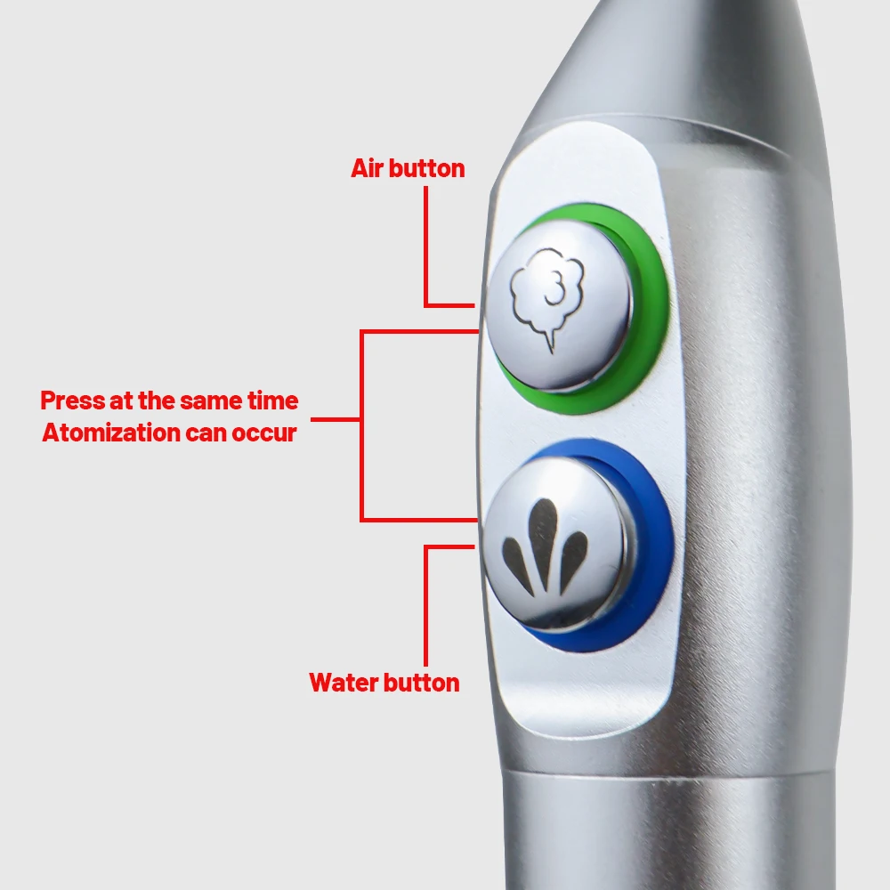 Stomatologiczna trójstrzykawka trójstronna trójstronna woda powietrze z potrójną strzykawką z 5 otworami do rozpylania wody w jamie ustnej