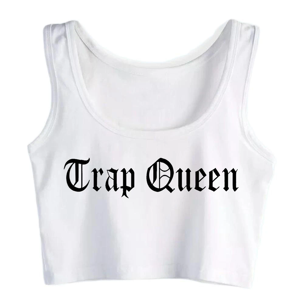 Ловушка Queen Дизайн Хлопковый сексуальный укороченный топ Хотвайф Юмор Веселый флирт БДСМ Стиль Майка Свинчики Грайливая спортивная майка