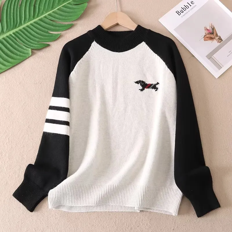 

Корейский женский вязаный круглый свитер Ne из мягкой пряжи Fce Base Layer Top Faionable Softn Warmth Long Sve