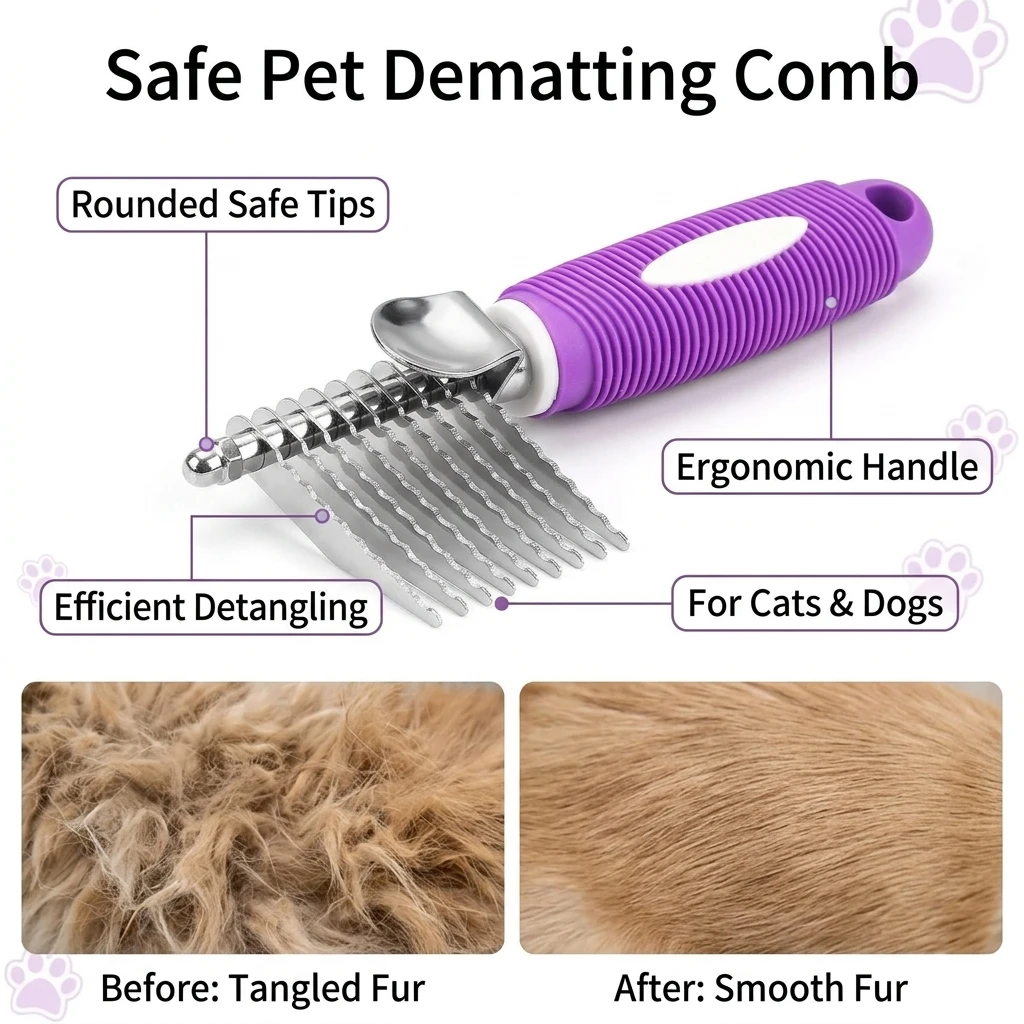 Pet Dematting Comb Stainless S - Hair Care Tips ulasan dan harga