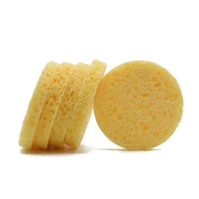 5-10 pezzi strumenti per la rimozione del trucco rotondo per il viso polpa di legno trucco bellezza spugna cellulosa compressa soffio cosmetico spugna per il lavaggio del viso