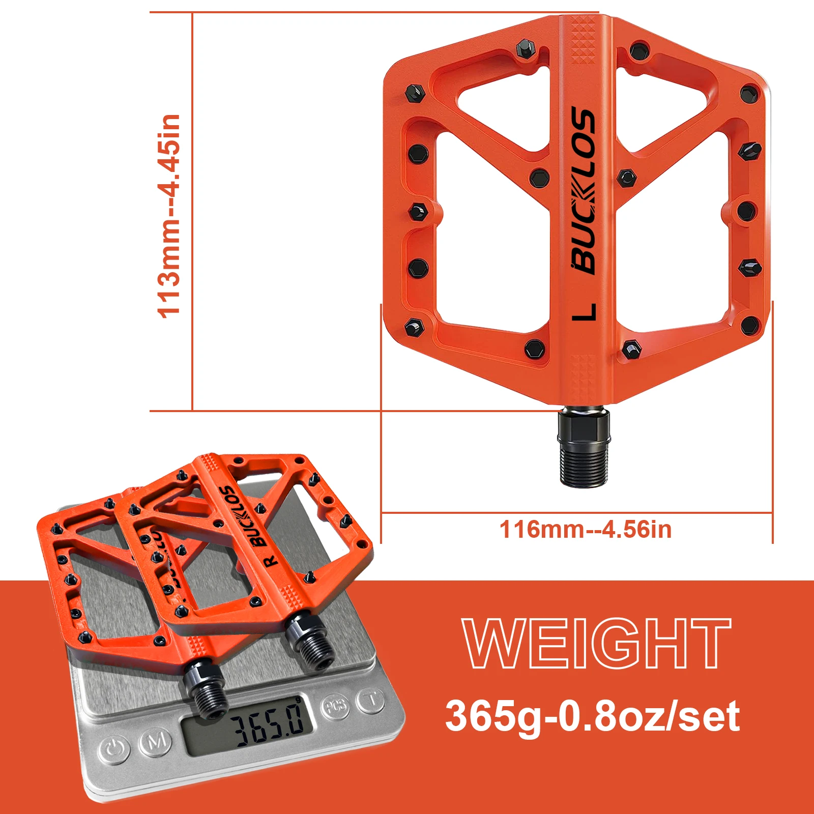 BUCKLOS Pedale DU Lager Fahrrad Pedal Plattform Ultraleicht Nylon Straße Mountainbike Pedal Rutschfeste MTB Flache Pedale Fahrrad Teil