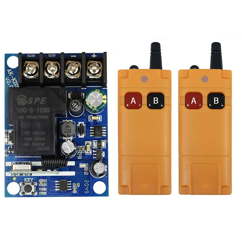 2000m DC12V 24V48V 1CH 30A Relay Wireless Remote Control LED Light Switch Relay Output Radio RF Transmitter And 433 MHz Receiver