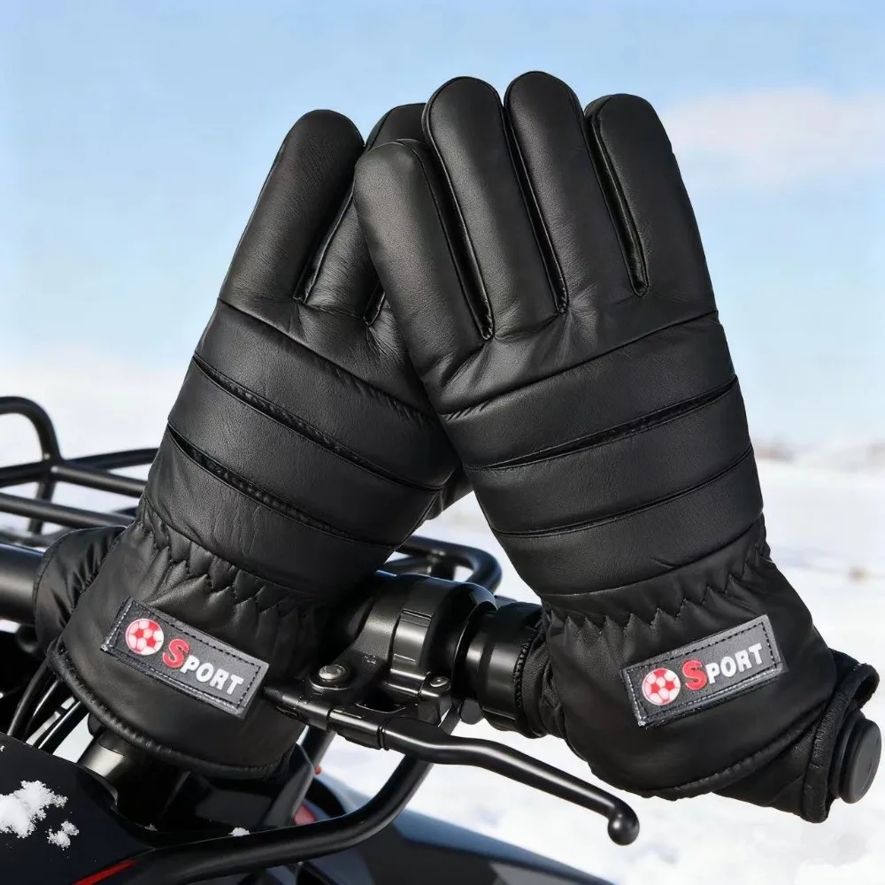 

Новые перчатки из искусственной кожи, ветрозащитные, холодостойкие, теплые перчатки, теплые перчатки с длинными пальцами, подарок