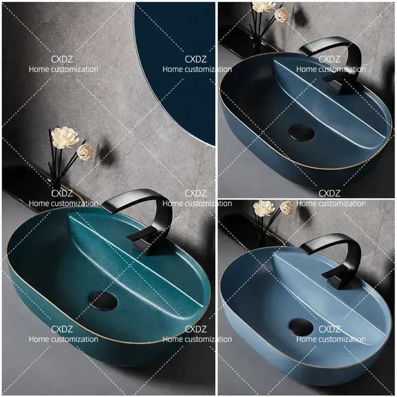Ceramic Integrated Table Basin with Faucet Single Household Washbasin for Bathroom Toilet Sink