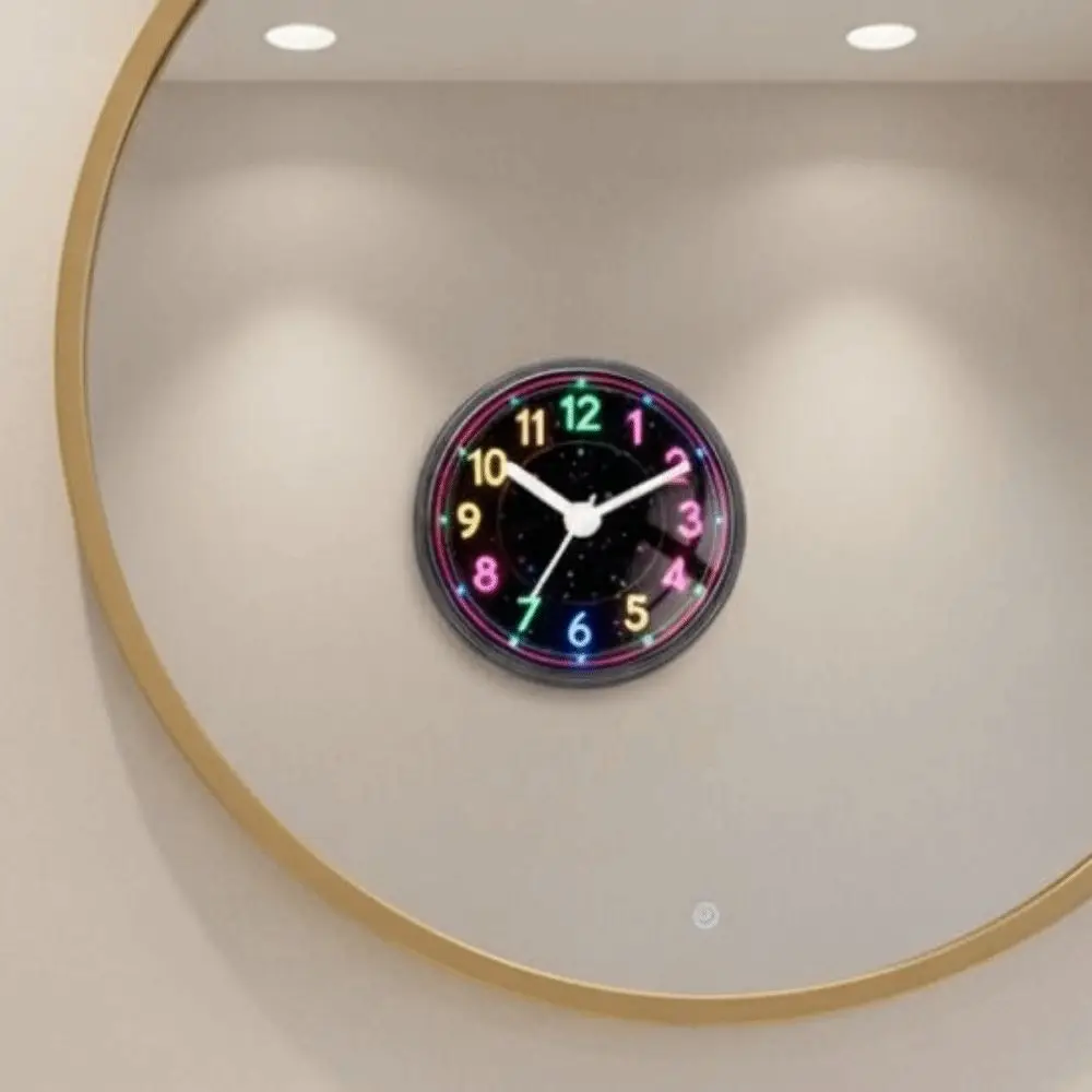 Easy Read Ergonomic Fitness Pull Rope Wall Clock Suction Cup Anti Fog Bathroom Clock Waterproof Round Quartz Clock Bathroom