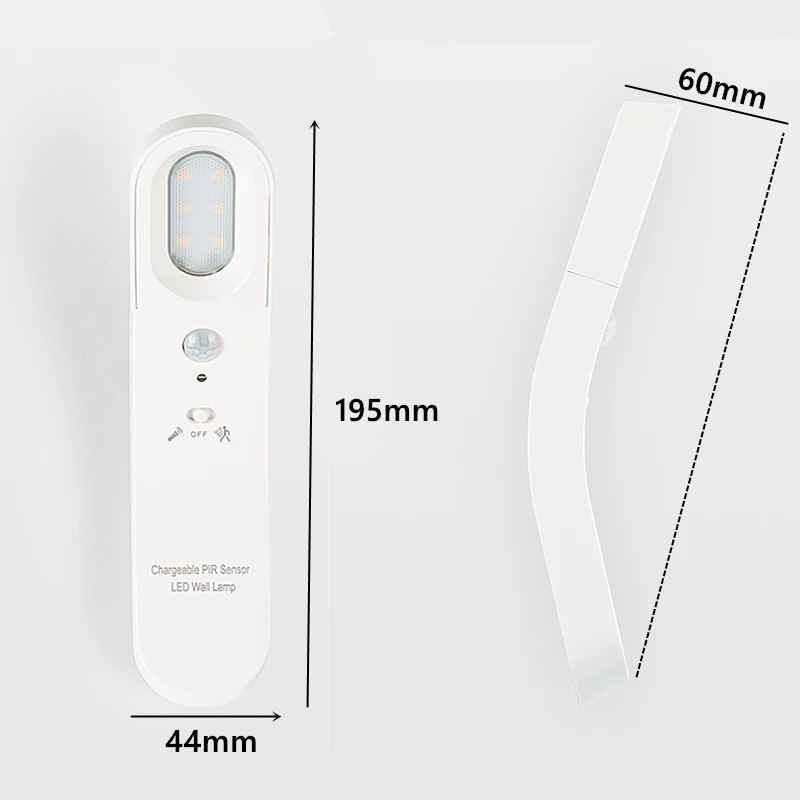 1pc inteligente led pir sensor de movimento luz noturna usb indução do corpo humano lâmpada parede lanterna emergência