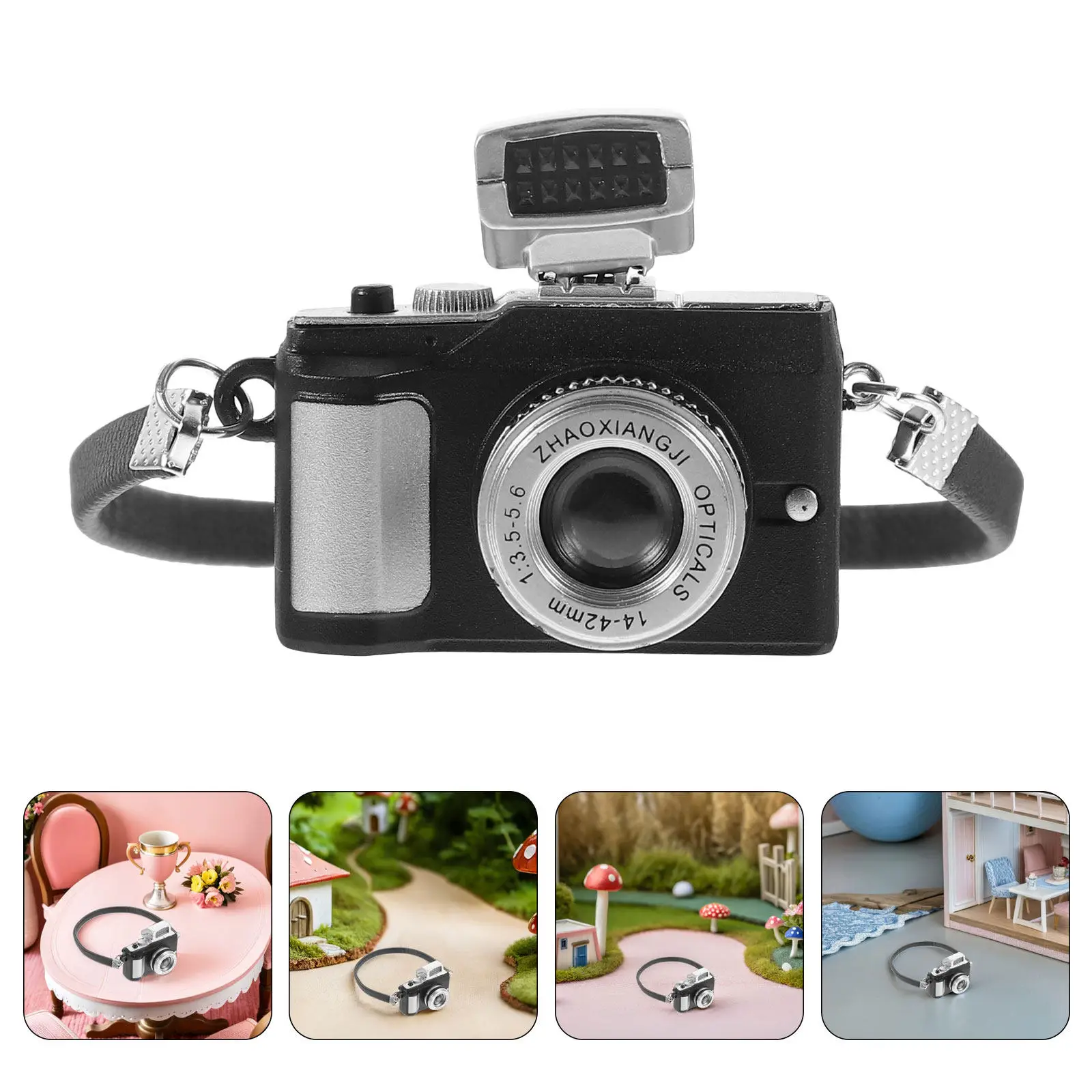 

Набор из 5 миниатюрных камер-украшений в винтажном стиле, креативный реквизит с ремешком для кукольного домика, диорамы, фотосъемки, декора для детей, для использования в помещении и на улице