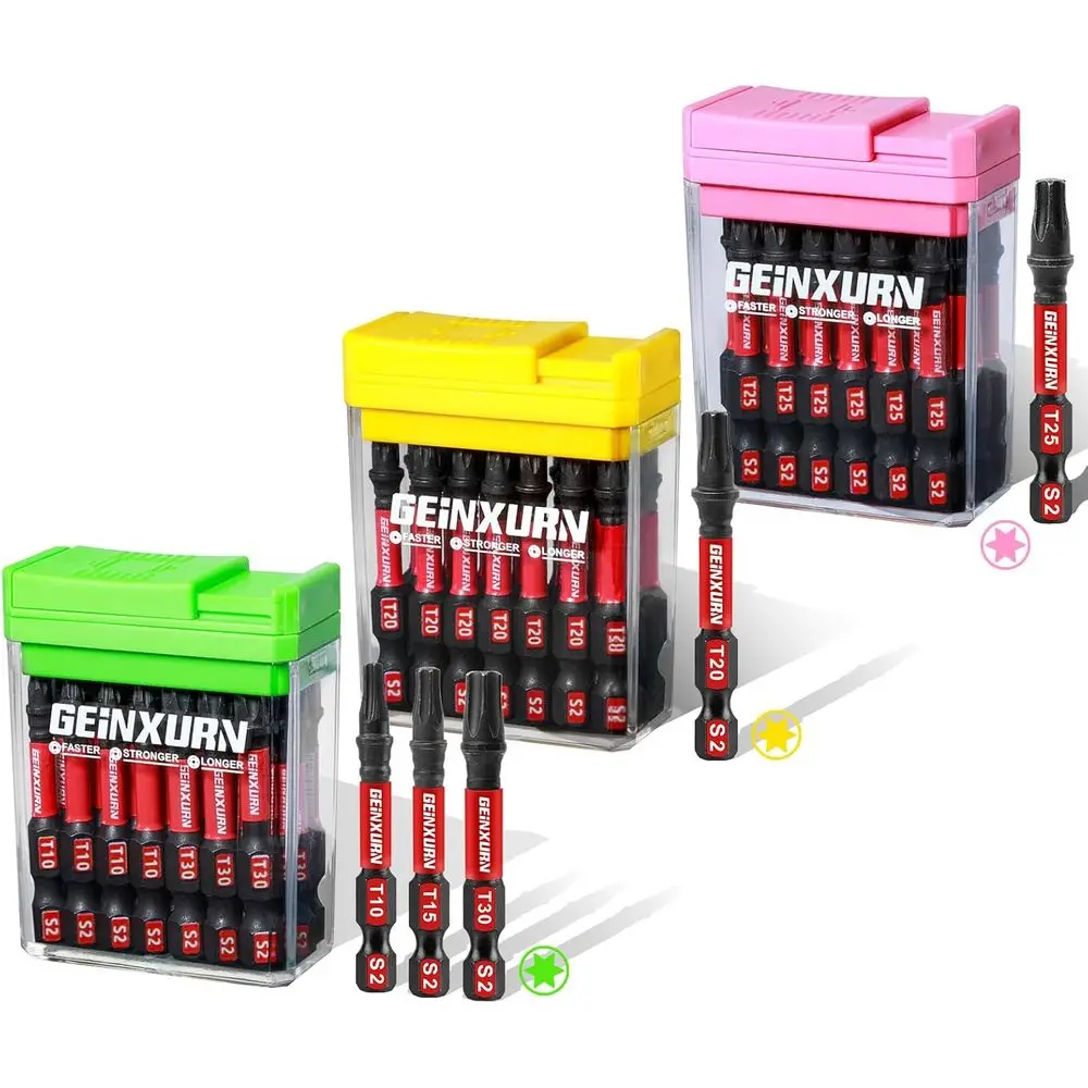 

45-Piece Magnetic Torx Screwdriver Bit Set, S2 Steel, Multi-Star, with Colorful Storage Box