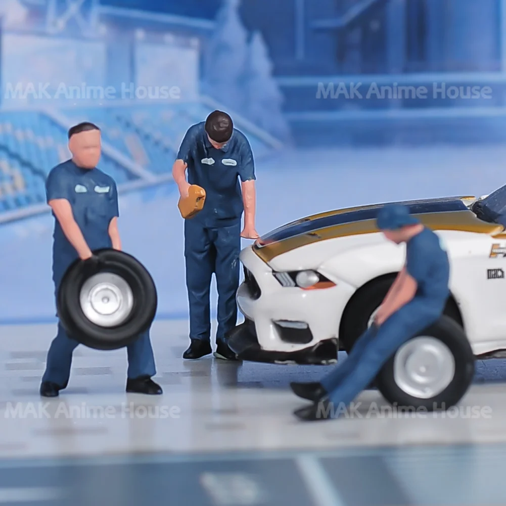 Miniatures Figures 1/64 Repair Worker Couple Police Officer Flight Skiing Unpainted Model Creative Photography Scene Dolls Toys