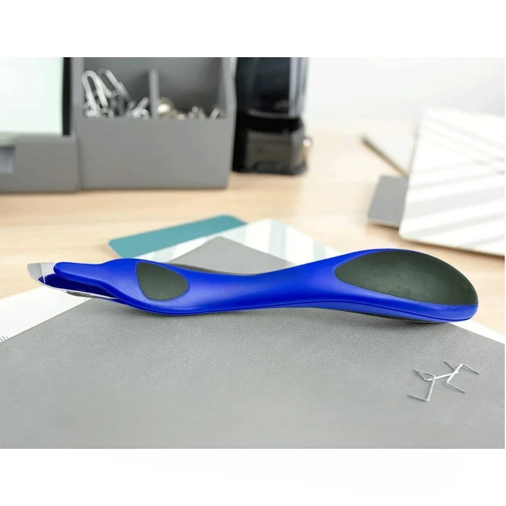 プロフェッショナル磁気簡単ホッチキスツール、オフィス、家庭、学校用の青いホッチキスドローバー3パック