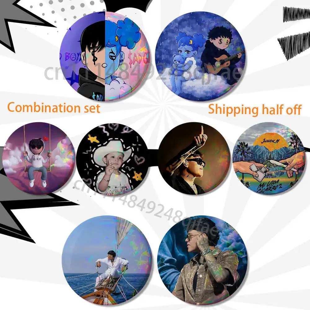 rural areas of Mexico Junior H Sad Boyz HD Print Round Lapel Pins Pretty Derby 2 piece set Round Display Brooches Brooch Badges