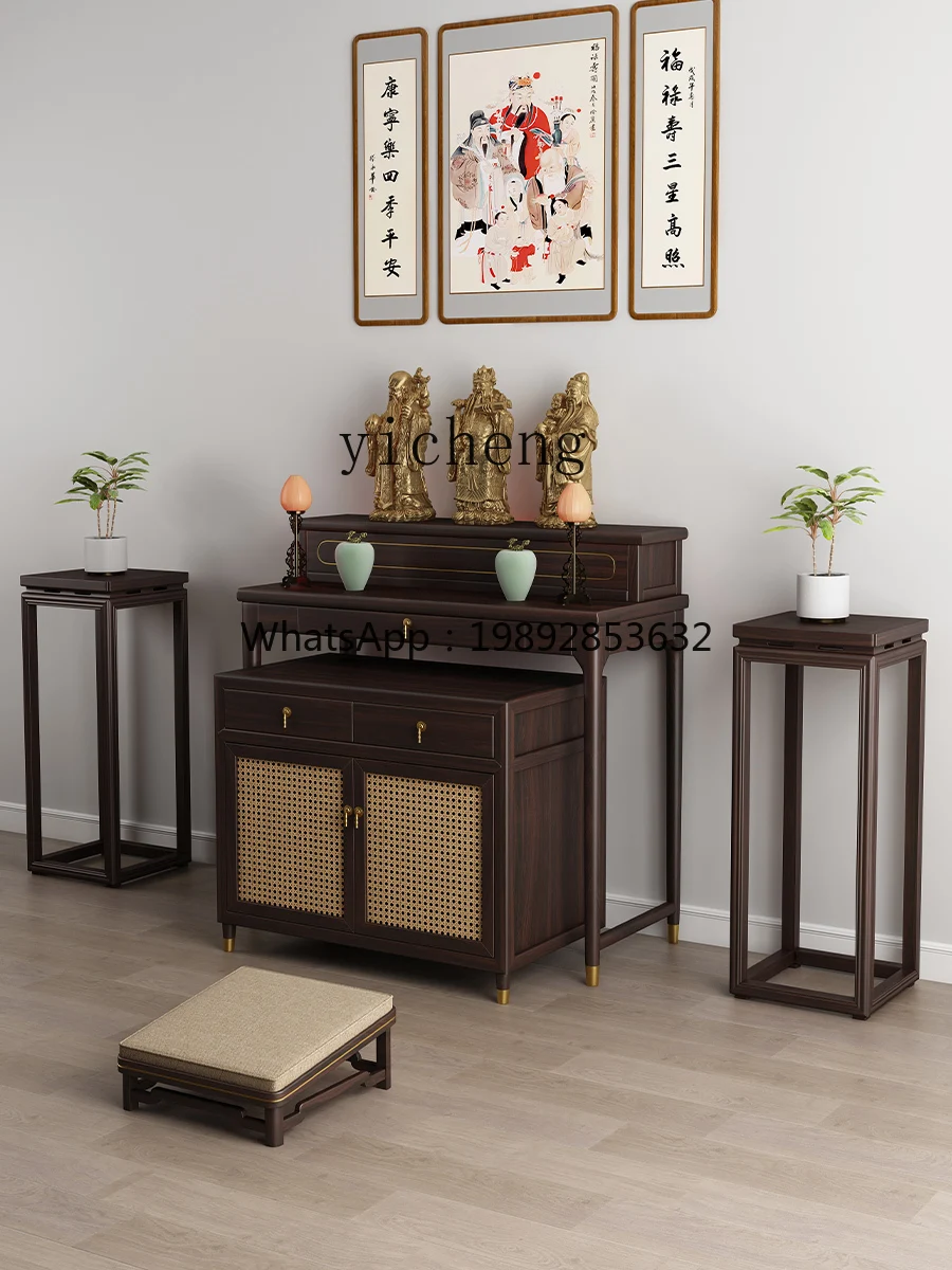 GX  New Chinese Simple Altar Incense Burner Table Household Solid Wood Prayer Altar Table Table Guanyin Altar