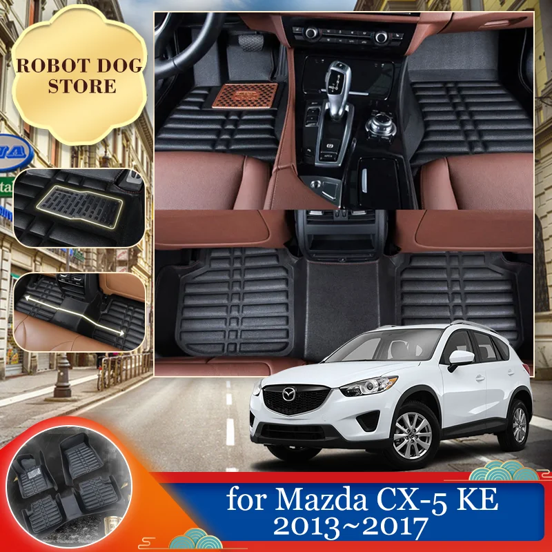 

Car Leather Floor Mat for Mazda CX-5 CX5 KE 2013~2017 2014 2015 Foot Interior Liner Waterproof Tray Carpet Pad Custom Accessorie