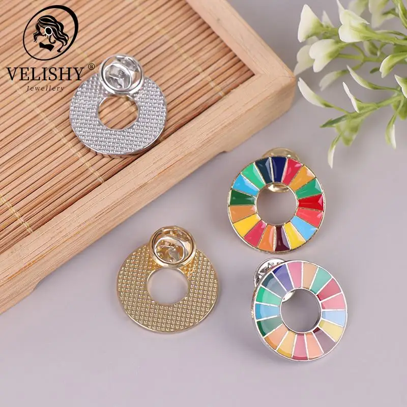 6g The Sustainable Development Goals Brooch United Nations SDGs Rainbow Pin Badge Fashion Jewelry For Women Men