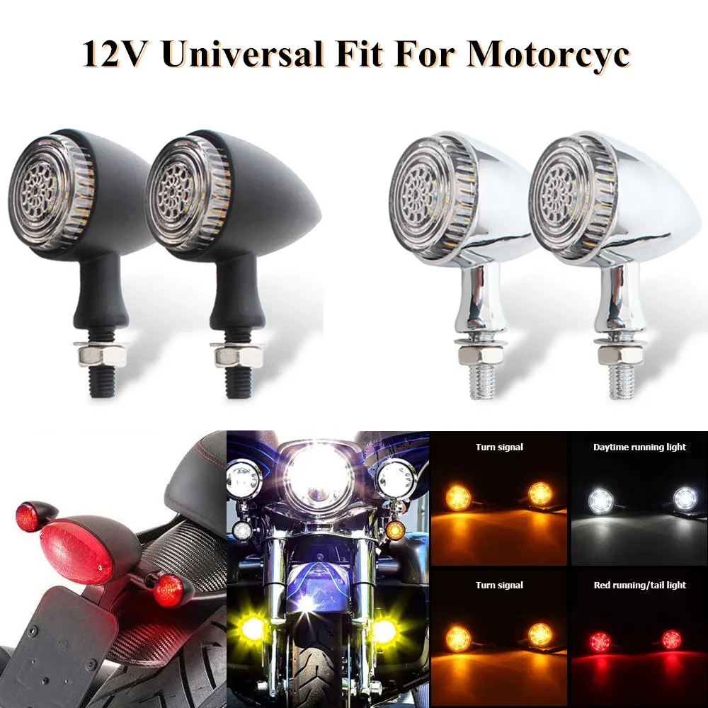 

Motorcycle LED Brake Light Bullet Turn Signal Tail Light Indicator Flashing Lamp Warning Signal clignotant moto led Accessories