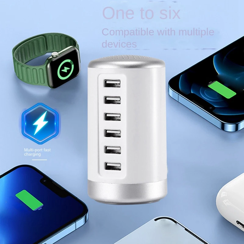 1 Piece Fast Charge Charger Charger Hub 6 Port Fast Charge Charger Charging Desktop Dock Charger US Plug,A