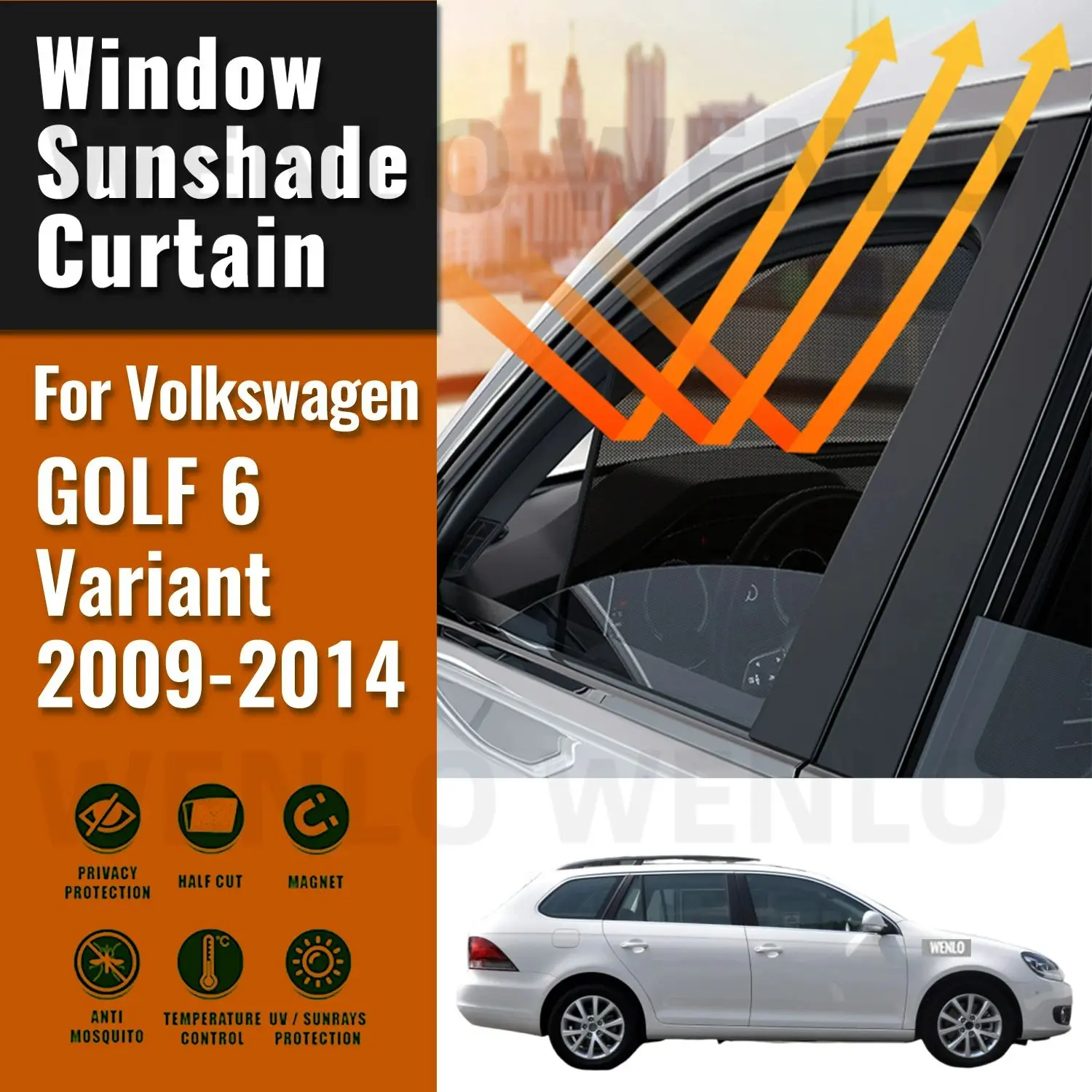 

For Volkswagen Golf 6 Variant 2009-2014 Car Sunshade Visor Front Windshield Frame Curtain Rear Baby Side Window Sun Shade Shield