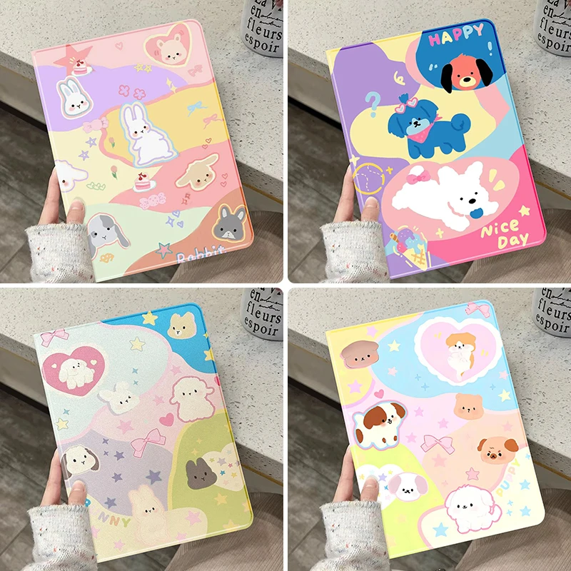 Bunny with Puppy Smart Cover for 10.2 7th 8th 9th Gen IPad Pro 11 12.9 Mini 6 Funda IPad 10.5 10.9 11 Air 3/4/5/6 Ipad Case