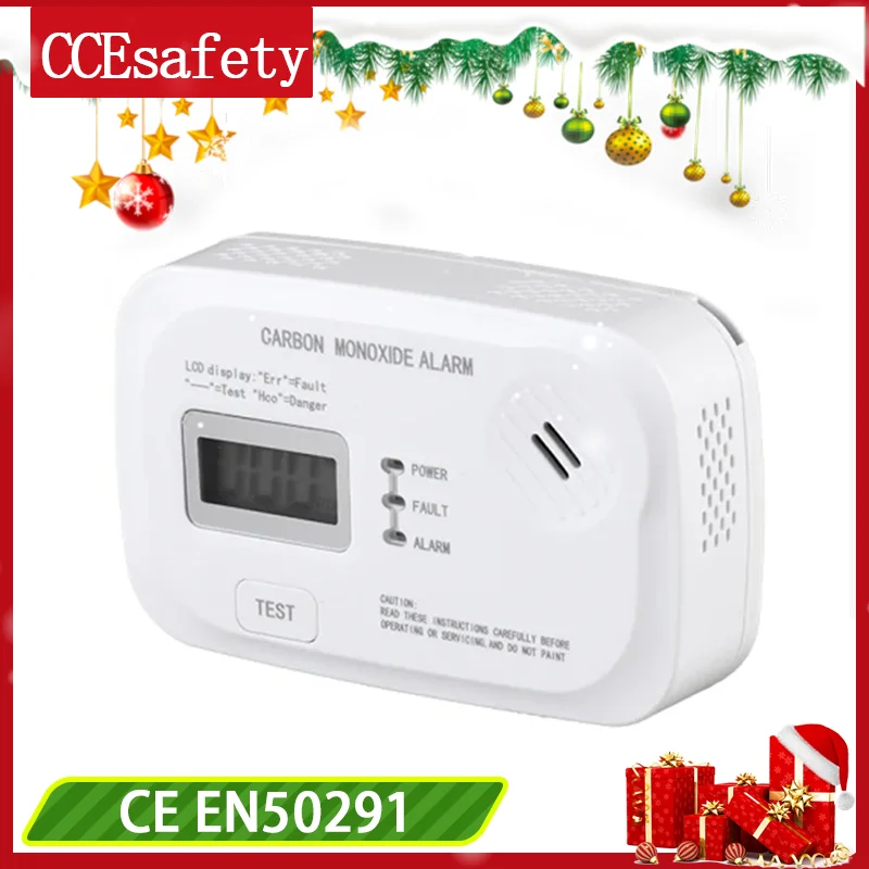 

Carbon Monoxide Alarm EN50291 10 Year CO Sensor Portable Carbon Monoxide Detector For Home RV Travel Camp AA Battery LCD Dispaly