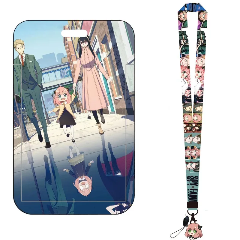 Bandai SPY×FAMILY tempat kartu Slide Yor Forger Twilight Anya Forger Lanyard tempat kartu untuk awal tahun sekolah