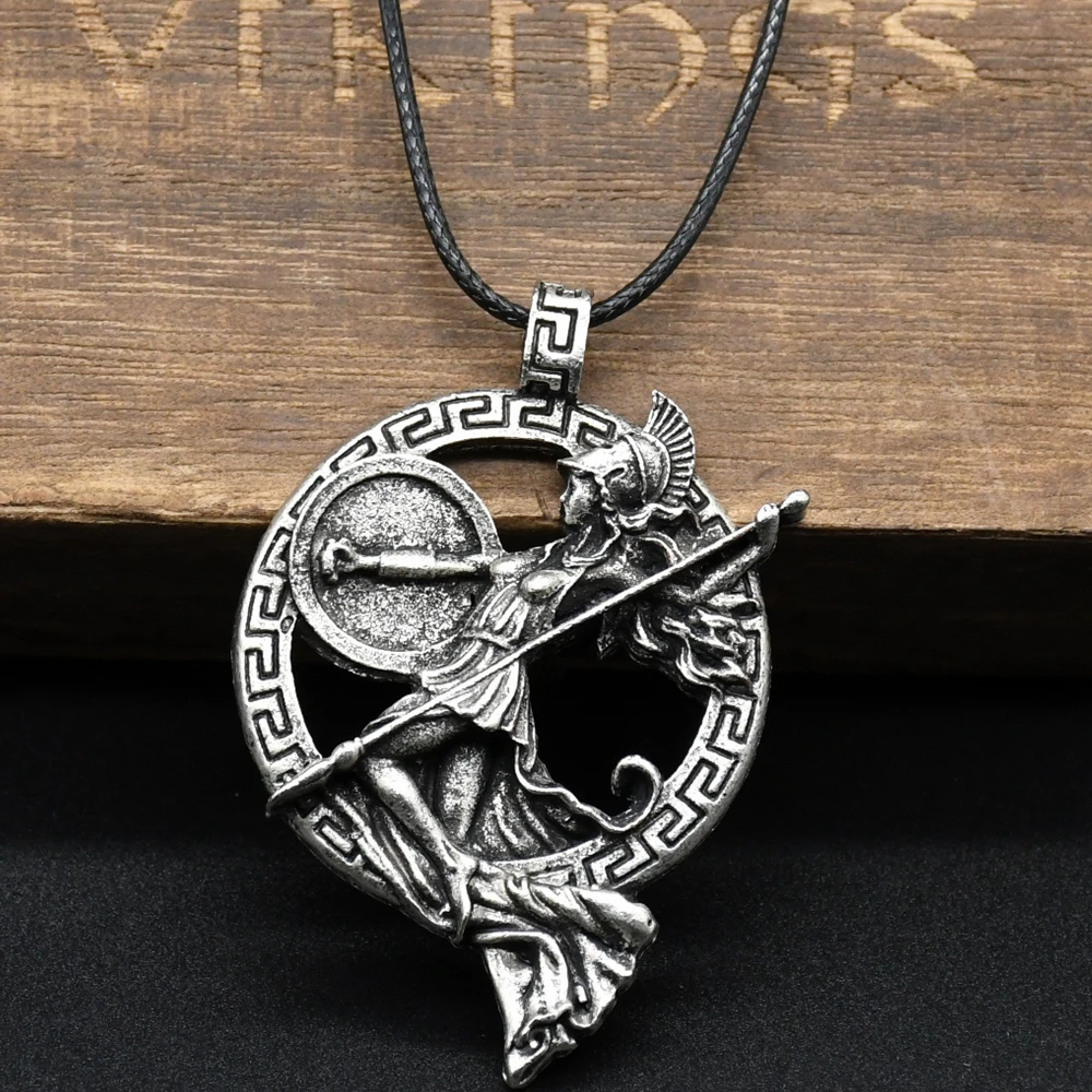 1pcs Warrior Goddess Minerva Necklace Greek Mythology Men's Necklace  Roman Jewelry Men's Pendant Jewelry