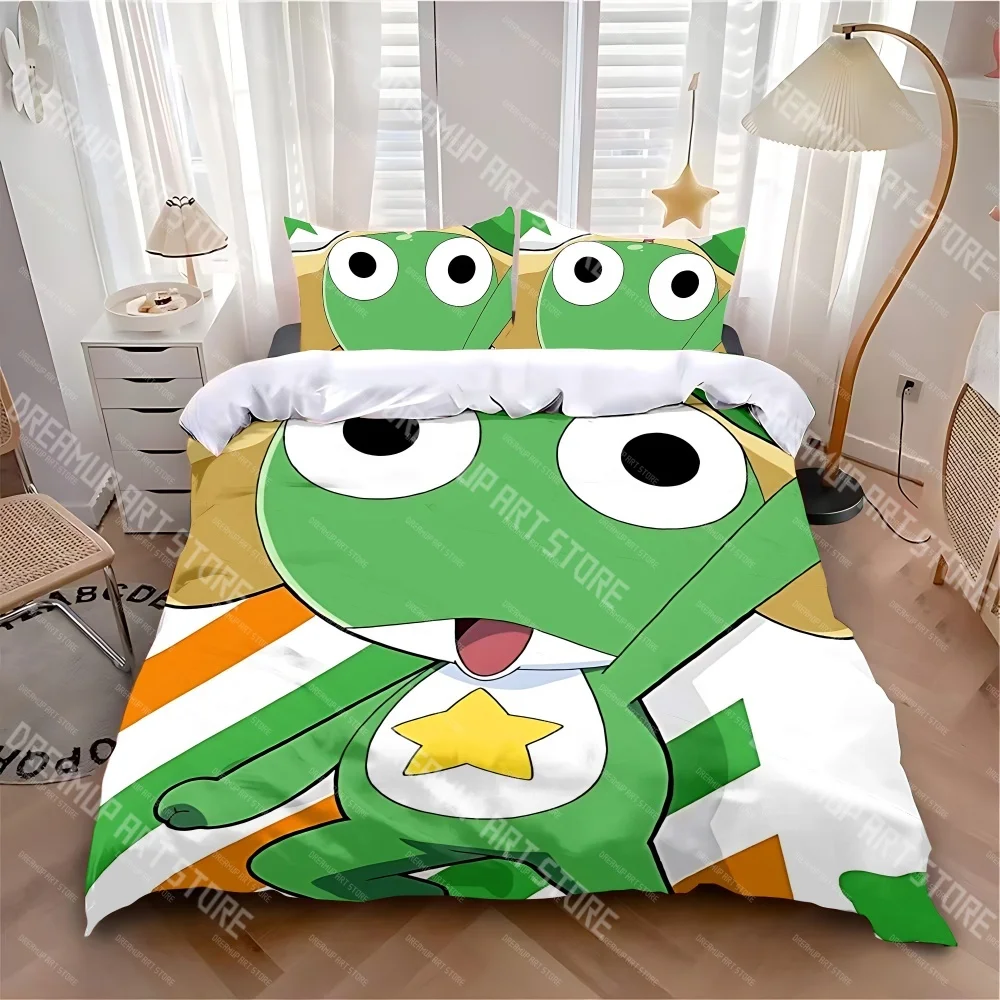 3D Printed Sergeant Frog Sgt Bedding Set for Boys Girls Duvet Cover Pillowcase Included Twin Queen King Full Single Double Sizes