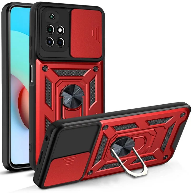 Camera protect case for Xiaomi Redmi 10 Note 10 Pro 10S Redmi K40 Armor Hybrid Ring Back Cover for Note 9T 9 Pro 5G 9 8 Pro 9A