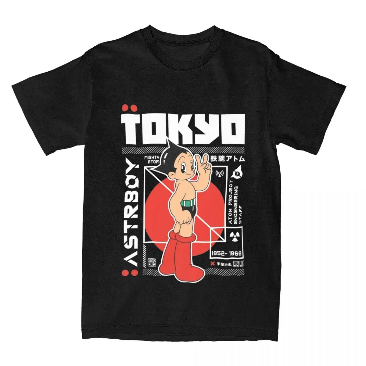 The Mighty Astroboy Astro Boy T-Shirt Men Japanese Anime Novelty Pure Cotton Tees Round Neck Short Sleeve T Shirt Clothes