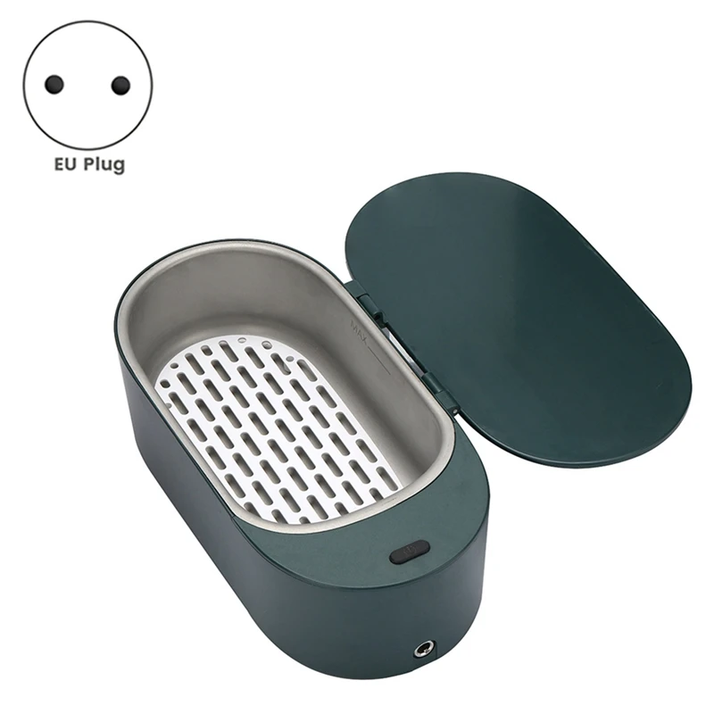 Маленький ультразвуковой очиститель очков, ультразвуковой очиститель ювелирных изделий, высокочастотная ультразвуковая чистящая ванна, вилка европейского стандарта B, прочный