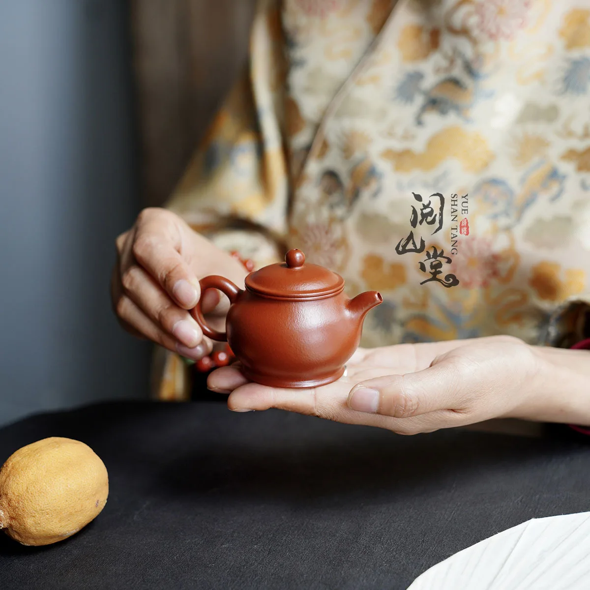 Yueshantang | Xiaopan Mini Pan Pot One Person Drinking Series Small Coal Kiln Zhu Ni Jin Yu Fully Handmade