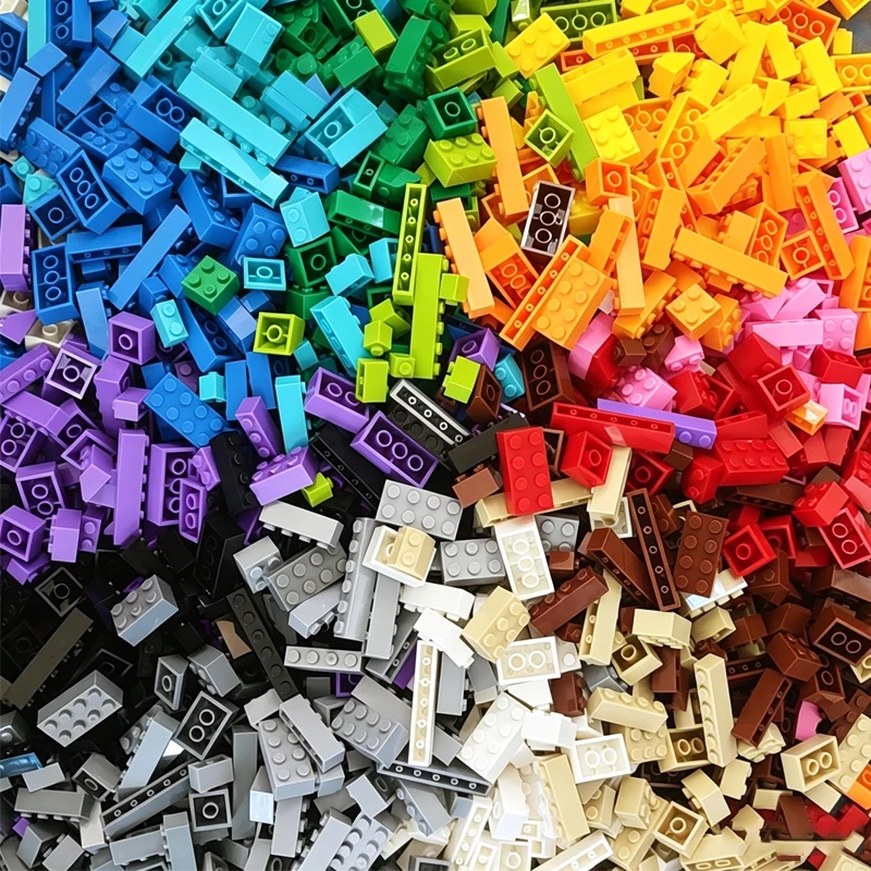 125g/Bag Mixed Color Random Shape Building Blocks, About 110-140 Pcs DIY Interlocking Bricks Kids Educational Construction Toy