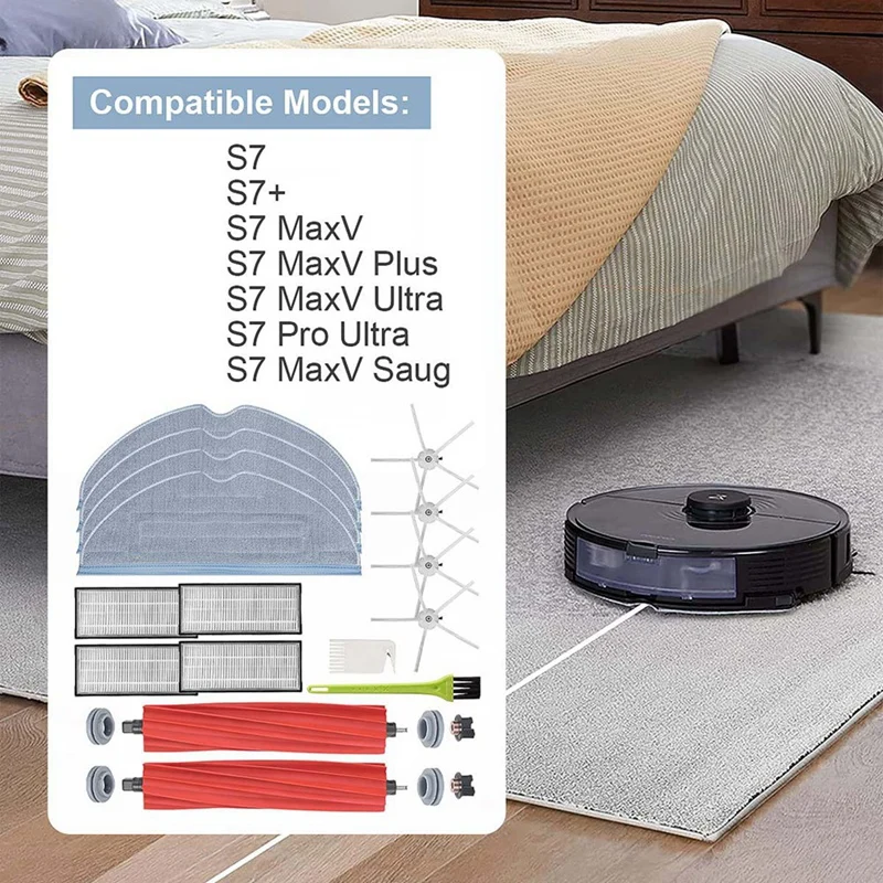 Piezas de repuesto para aspiradora Roborock, cepillo lateral principal, filtro HEPA, Compatible con S7, T7S, T7S Plus