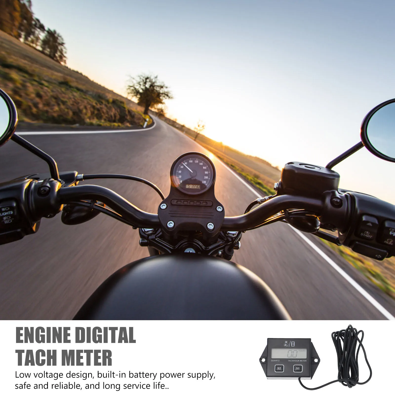 

1Pcs Oil Saw Engine Timer Tachometer Digital LCD Display Screen Maintenance Time Reminder Motorcycles Lawn Mower