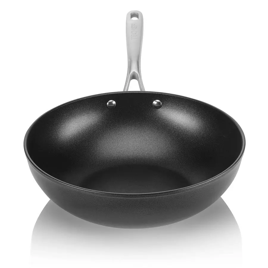 

Onyx Collection, 12Inch Nonstick Flat Bottom Wok StirFry Pan PFOA Free, Dishwasher and Oven Safe, Made in Korea