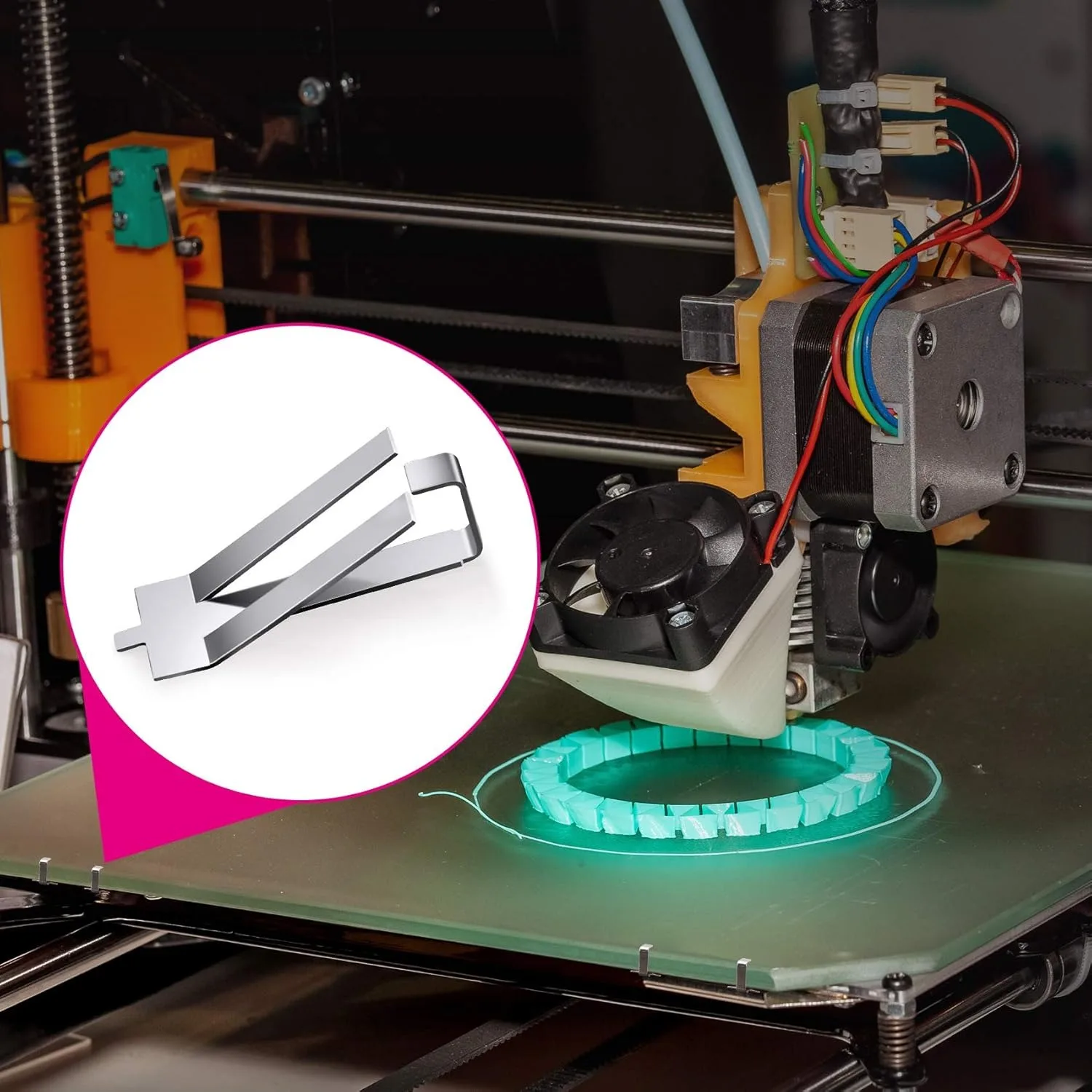 Creality Ender 3 Clips para cama de vidrio Clips para cama plateados de acero inoxidable Abrazaderas para cama 3D para cama calefactable serie Ender3/CR-10